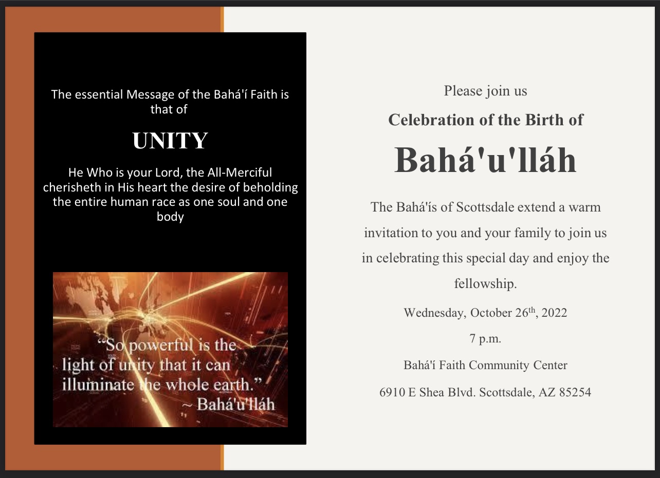 Birth of Bahá’u’lláh 2022 » Bahá'í Faith, Oneness, Unity, Promised Day